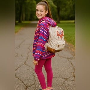 NWOT/ The North Face Girls  Hoodie Windbreaker Multi Color pink EUC 🌬️🩷